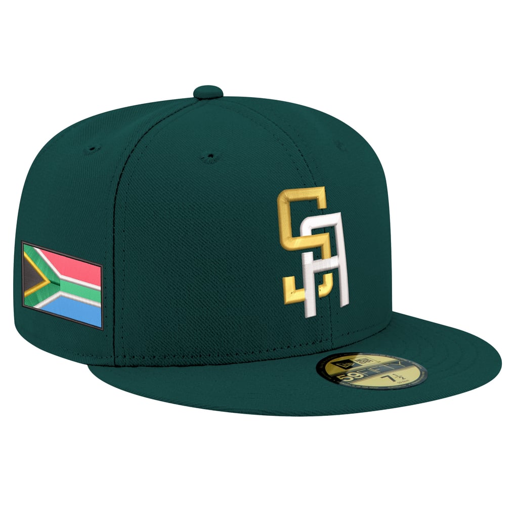 Casquette ajustée New Era 59FIFTY, qualification pour la Classique mondiale de baseball 2025, Afrique du Sud - Vert foncé